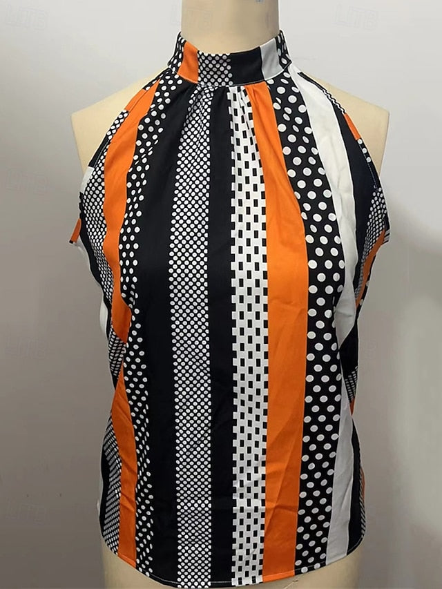 Women's T Shirt Tank Top Tee Top Polka Dot Striped Fashion
