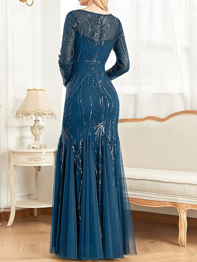 Crew of the Neck Mother Bride Floor Elegant Dress Party