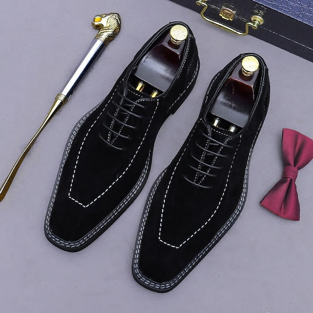 Shoes Genuine Leather Men's - Suede Cowhide Classic Derby