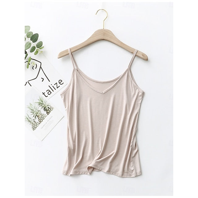 Women's Camisole Tank Top Backless Solid Color Daily Basic