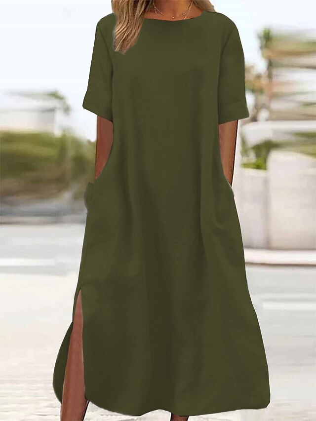 Women's ArmyGreen Black Wine Summer Spring Maxi long Dress