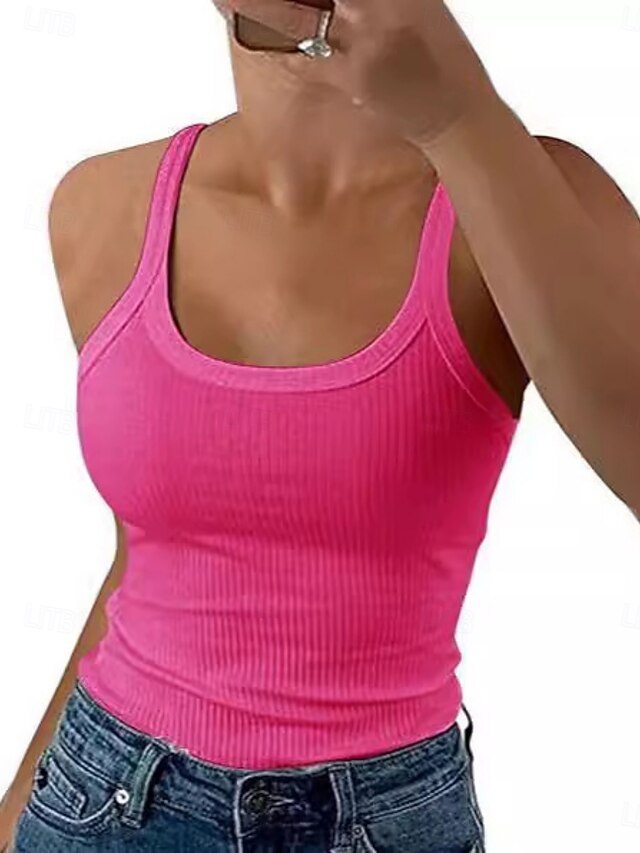 Women's Tank Top Plain Fashion Stylish Classic Sleeveless U