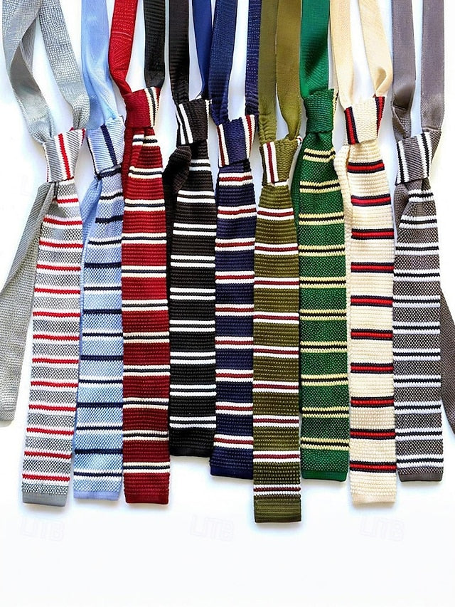 Neck Tie Stylish Woven Stripe - Christmas Men's Knit