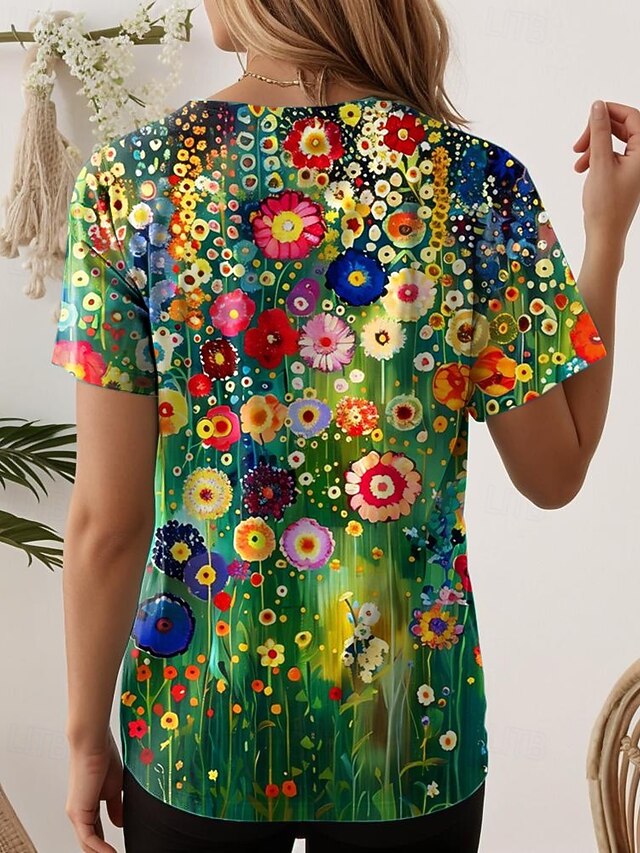 Women's T Shirt Print Floral Graphic Plants Vintage
