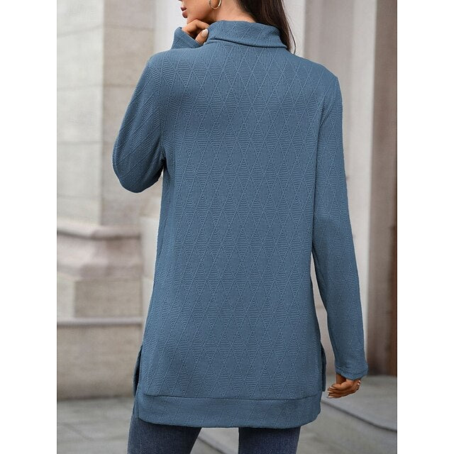 Women's Blouse Solid Color Stylish Casual Long Sleeve