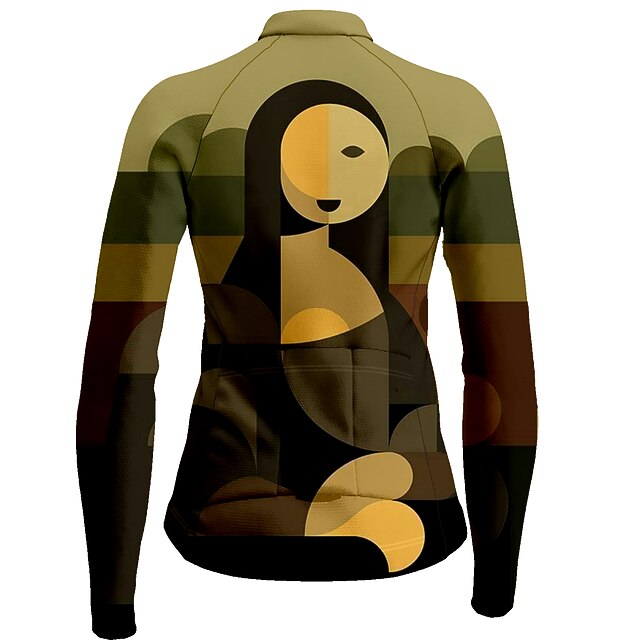 Women's Cycling Jersey Long Sleeve Bike Jersey Top with 3