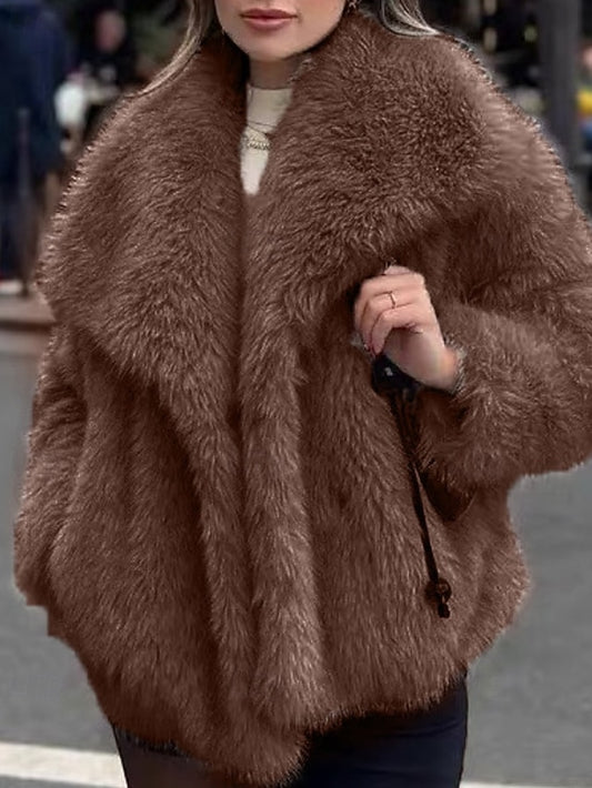 Furs Comfortable Women's Faux Leathers Warm Coat Fur