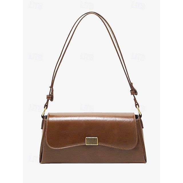 Shopping Damen Täglich Baguette PU Tote Büro Ledertasche