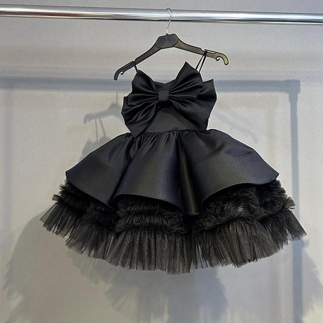 Sleeveless Dress Color Party Kids Solid Girls' Performance