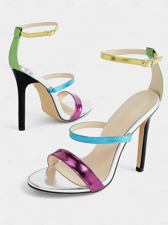 Metallic Heels Women's Stiletto – Vibrant Multi-Color