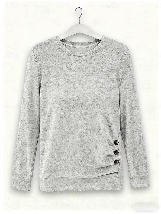 Women's Blouse Buttons Solid Color Tropical Stylish Casual