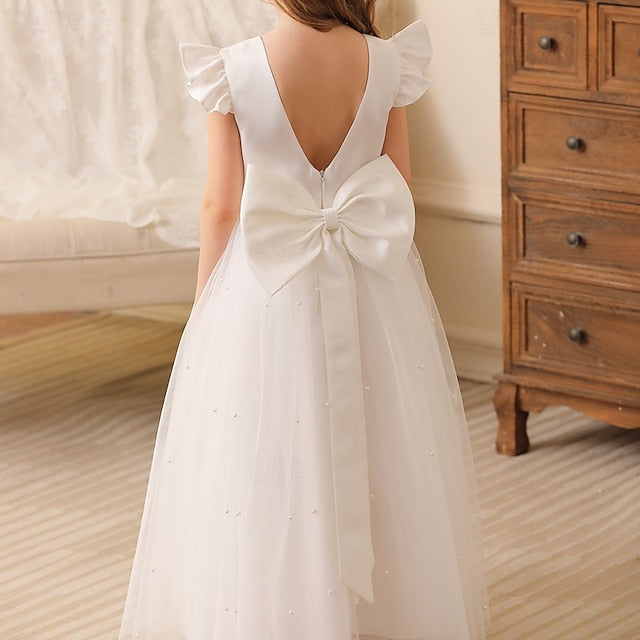 Dress Solid Kids Party Girl Girls' Color Flower