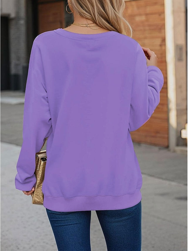 Women's Pullover Sweatshirt Graphic Animal Cat Casual Long