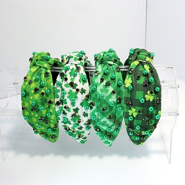 St. Patrick's Day Knotted Headbands for Women, Beaded
