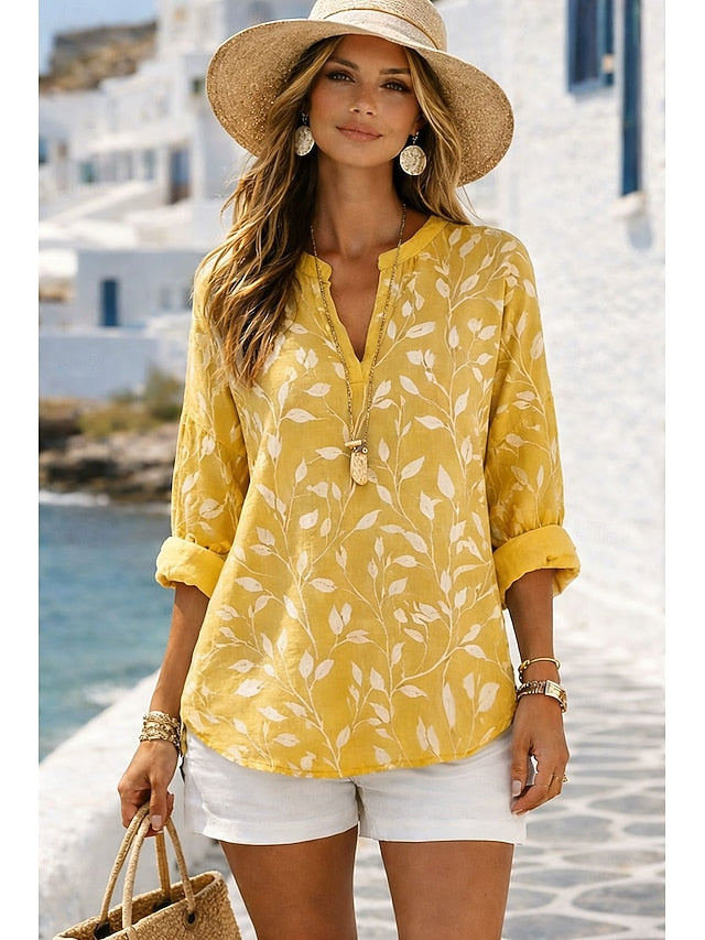 Women's Shirt Boho Shirt Blouse Print Floral Graphic