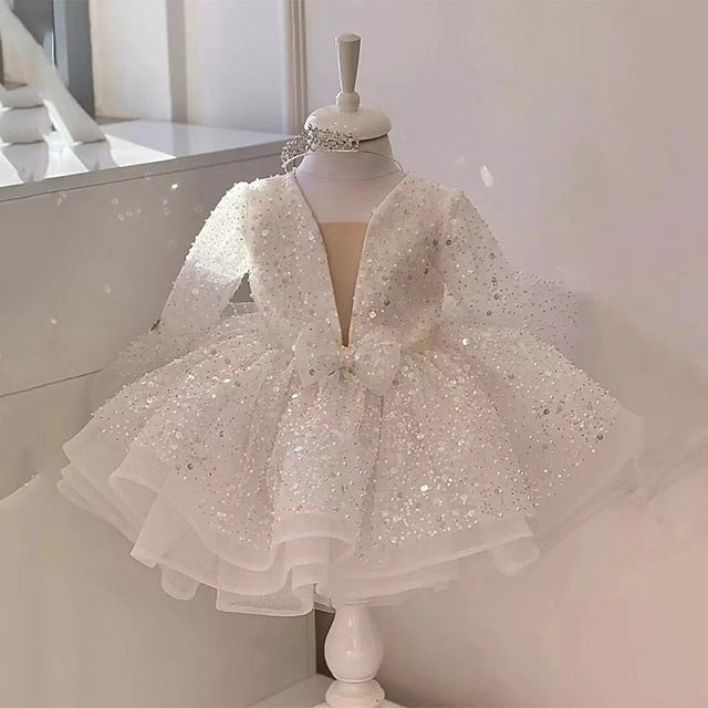Girls' Party Girl Kids Sequin Long Flower Dress