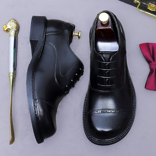 Men's Toe Genuine Leather Cap Oxford First Shoes-
