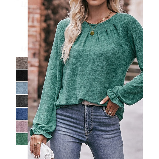 Women's Pullover Shirt Casual Tops Long Sleeve Top