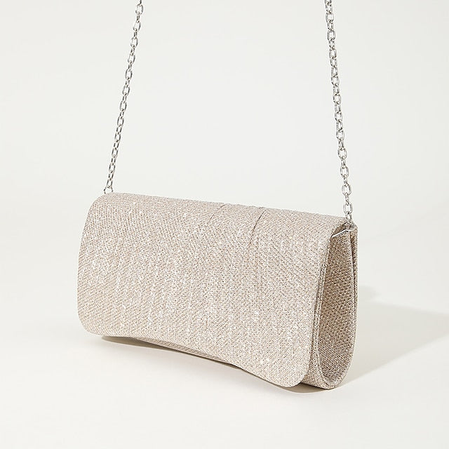 Silver Clutch Evening Purse Elegant Glitter – Women's