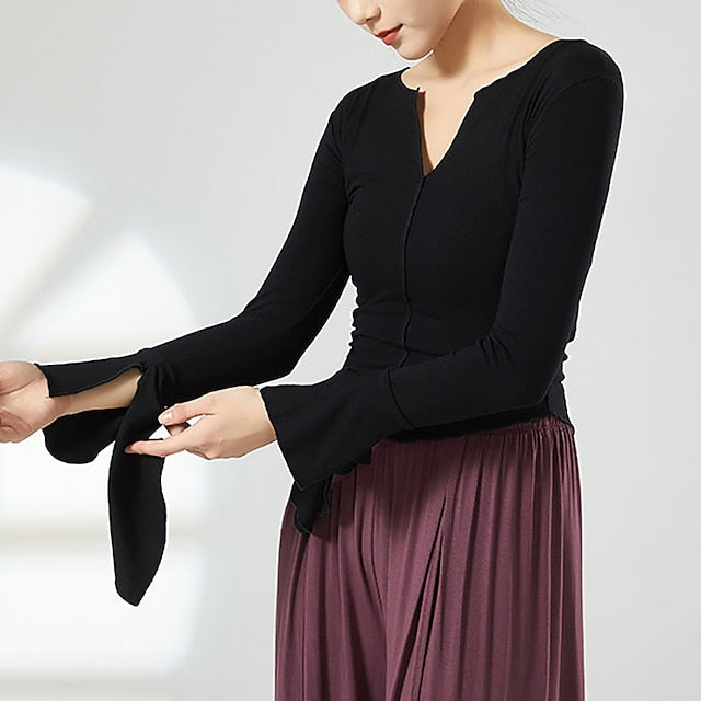 Activewear Top Pure Color Splicing Women's Performance