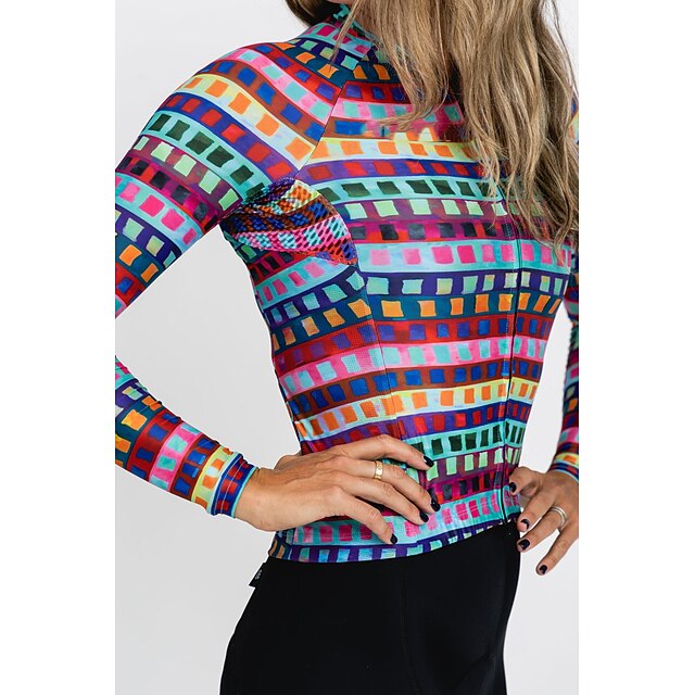 Women's Cycling Jersey Geometric Geometry Funny Long Sleeve