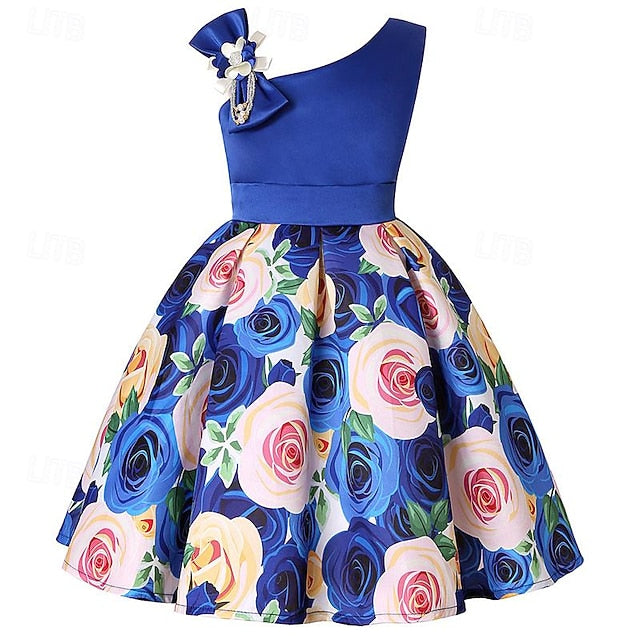 Flower Girls' Dress Party Easter Summer Sleeveless 3D
