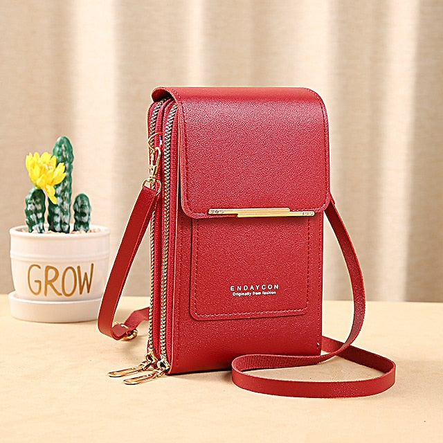 Sac à bandoulière pour téléphone portable, portefeuille pour femme, porte-monnaie