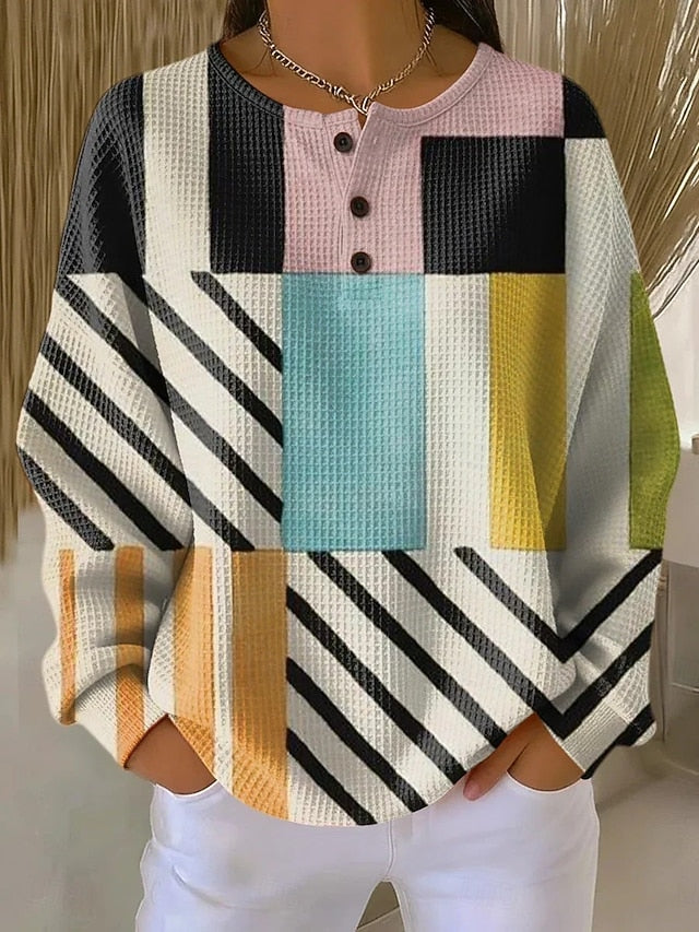 Women's Pullover Sweatshirt Graphic Geometric Elegant
