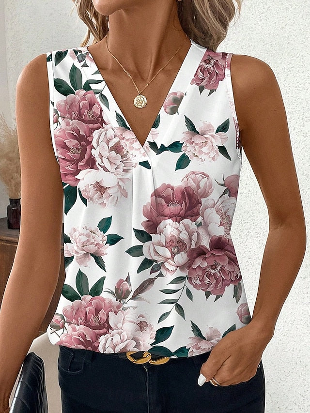 Women's Tank Top Floral Graphic Plants Elegant Vintage