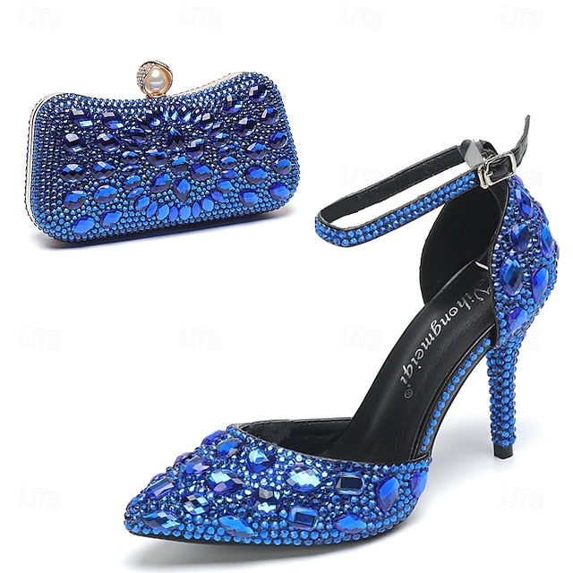 with Women's Wedding Heel Rhinestone High Multicolor Shoes