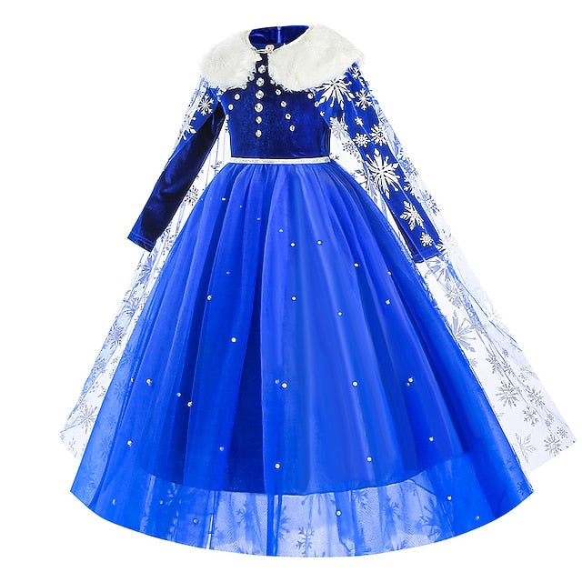 Girl Dress Theme Fairytale Elsa Frozen Princess Party Flower