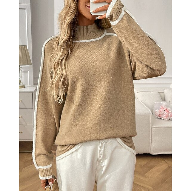 Women's Casual Tops Pullover Sweater Long Sleeve Top