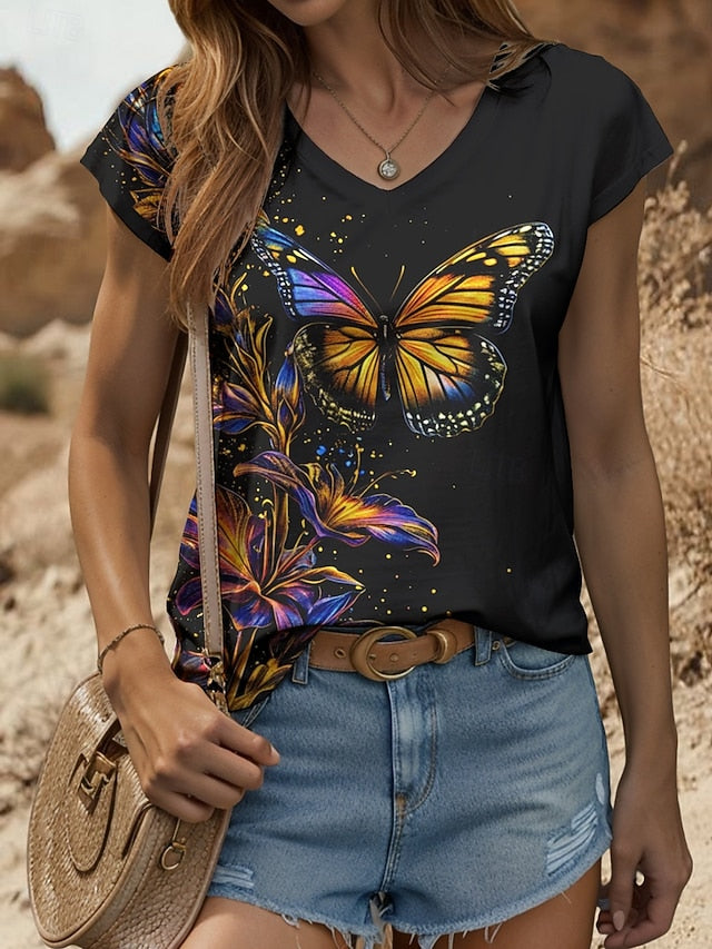 Women's Animals  Camisole Tank Top Floral Graphic Butterfly
