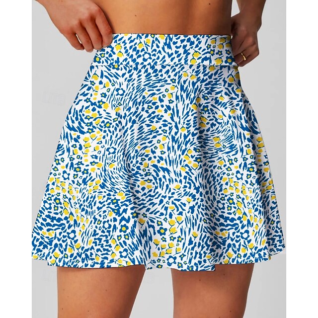 Women's Floral Casual Skirt Tennis Skirts with Shorts