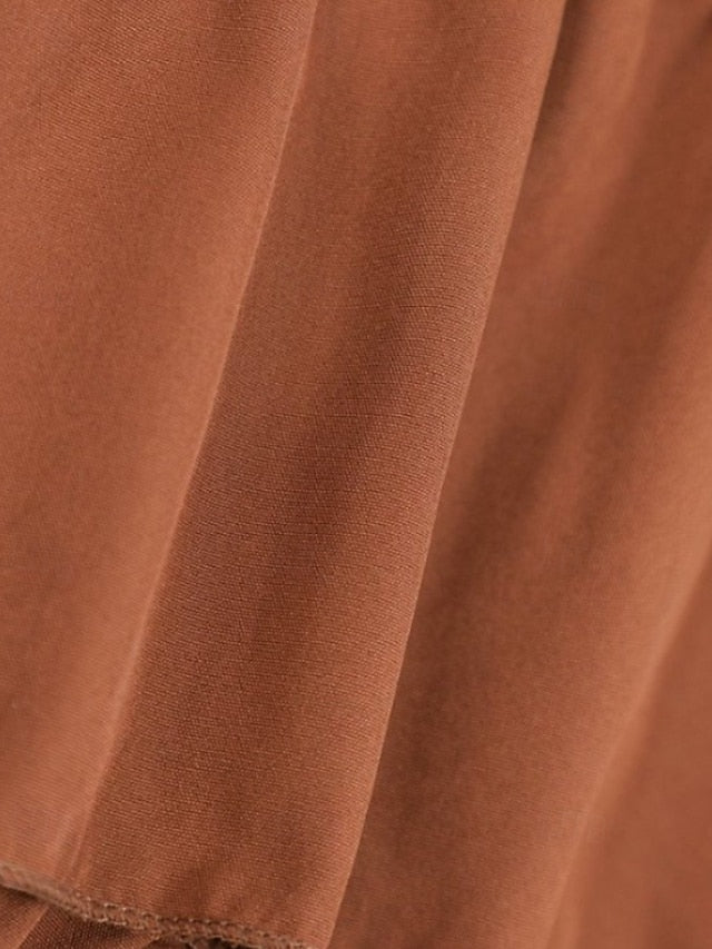 Women's Cute Casual Maxi Mid Rise Skirts Plain Ruffle Print