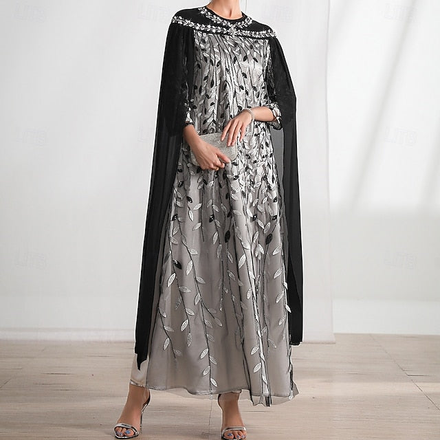 Crew Bride A-Line Cape Mother Dress the Elegant Neck of