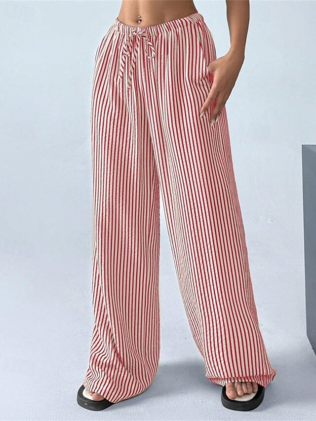 Women's Wide Leg Chinos Pants Trousers Vacation Vintage