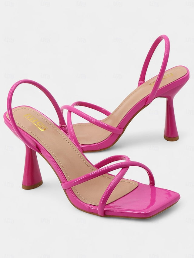 Strappy Toe – Design with Sandals Beige Heeled Square