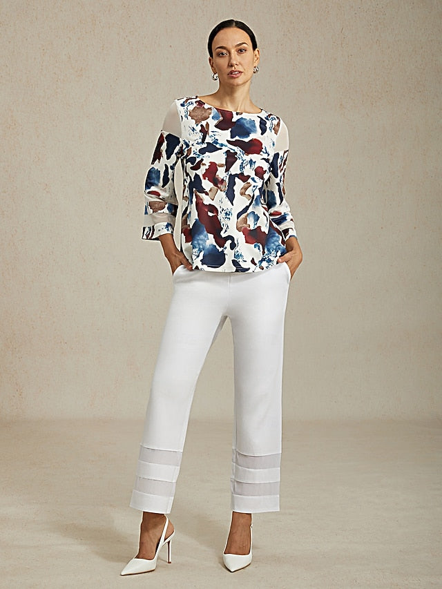 Women's Female Print Casual Multi Color Size S sleeve