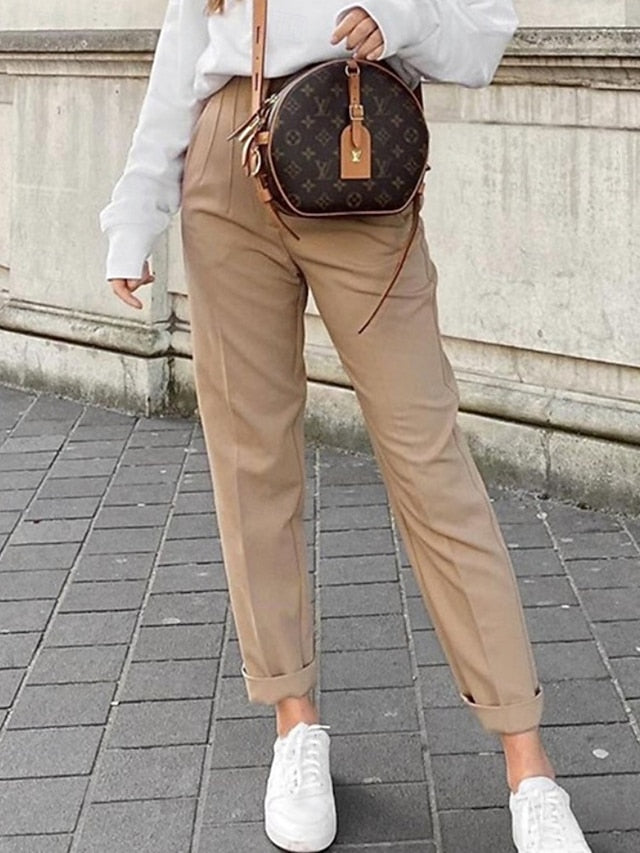 Women's Chinos Streetwear Casual Full Length Medium Waist