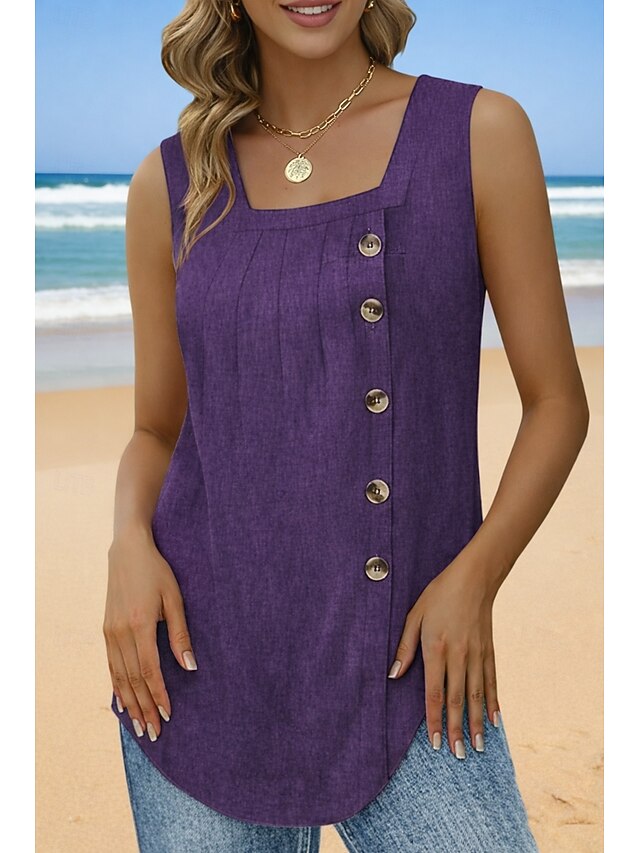 Women's Camisole Tank Top Sleeveless Round Neck