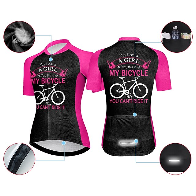 Women's Cycling Jersey Graphic Letter & Number Funny