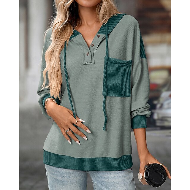 Women's Pullover Sweatshirt Casual Hoodies Drawstring with