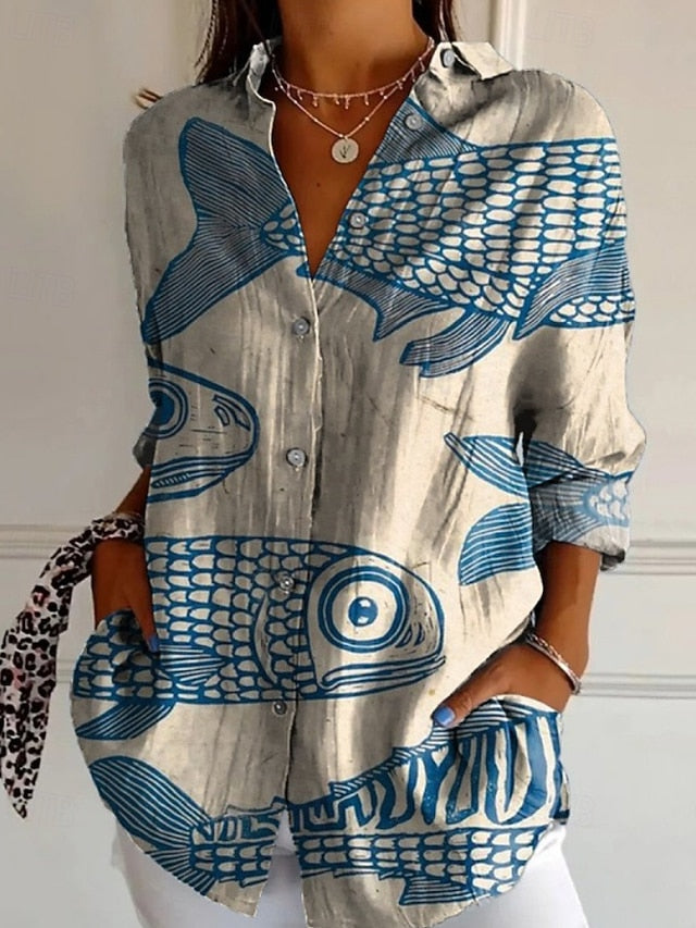 Women's Shirt Boho Shirt Blouse Print Flower Modern Boho
