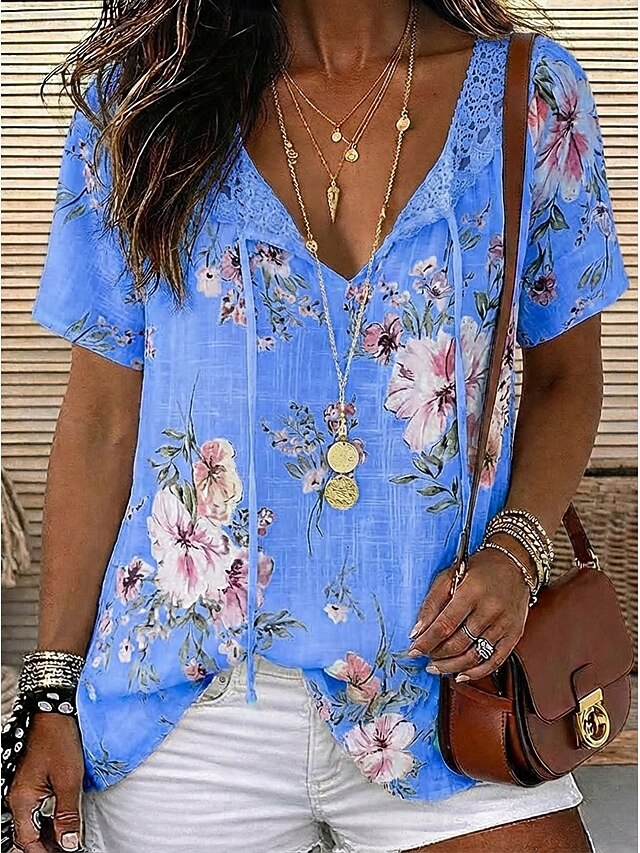 Women's Blouse Chiffon Tops Lace Tops Lace Floral Stylish
