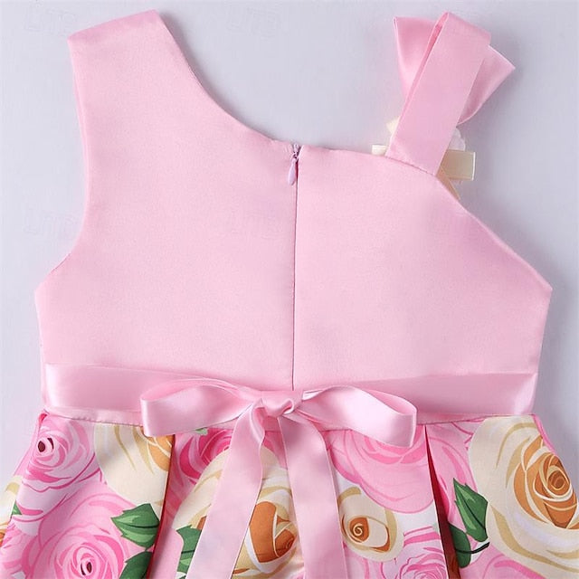 Flower Girls' Dress Party Easter Summer Sleeveless 3D