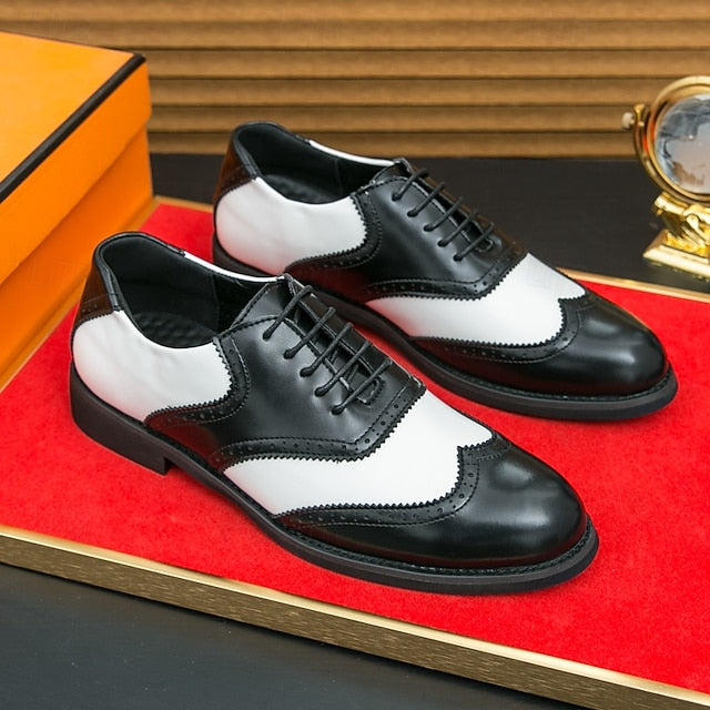 Shoes Brogue in Two-Tone Men's and White Oxford Wingtip