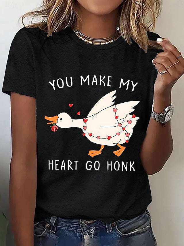 Valentine's Day Women's T Shirt Print Heart LOVE