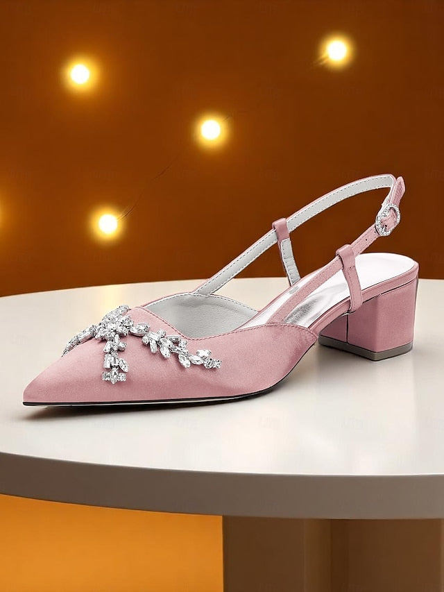 Black Women's Satin Slingback Heels