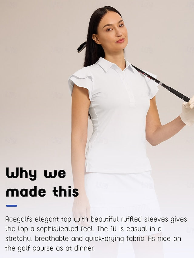 Women's Golf Polo Shirt White Light Pink Royal Blue